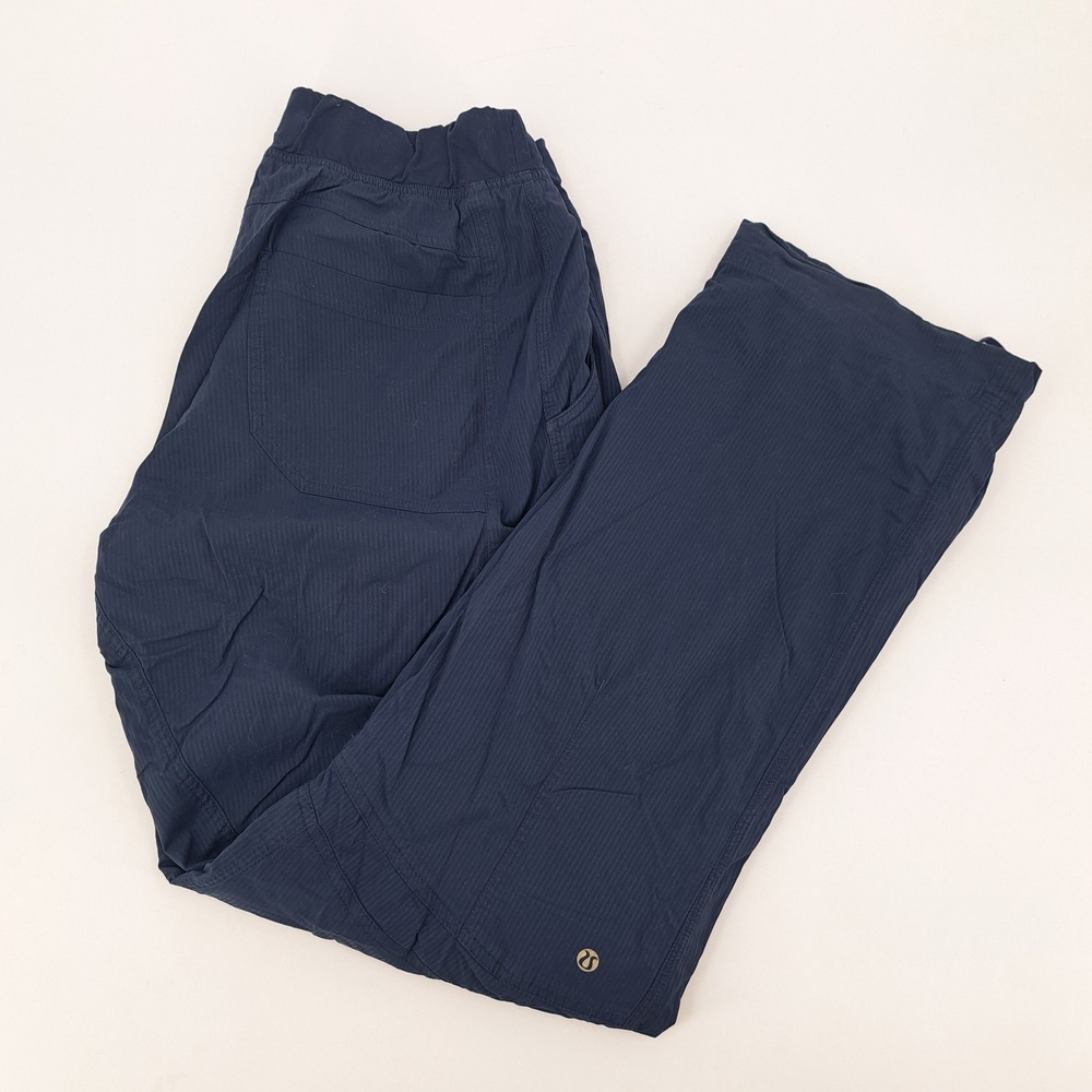Lululemon Mens Athletic Pants M Navy Blue Synthetic Ribbed Zip Pocket Commuter